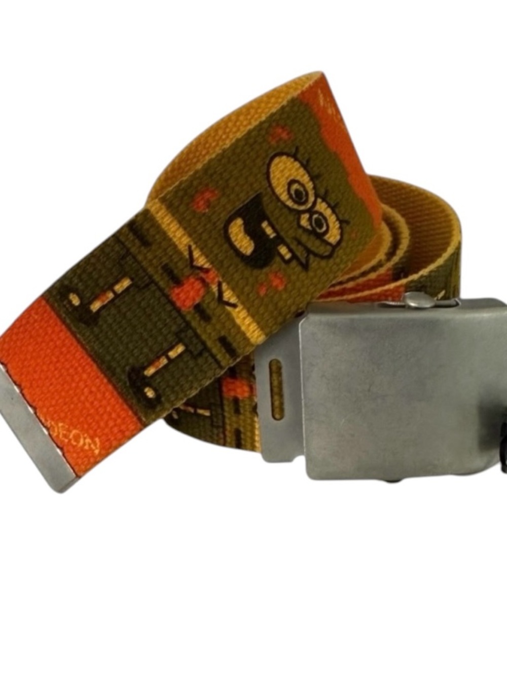 SpongeBob Webbed Ratchet Belt Adult Size Large Orange Green Yellow Festival Y2K